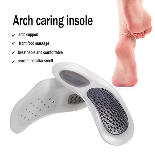 Tacones - Inserciones de zapato de nano-plata para fascitis plantar, dolor de talón, espolón óseo y dolor de Aquiles - Soporte de almohadilla y amortiguador Corrección de piernas O/X(F)