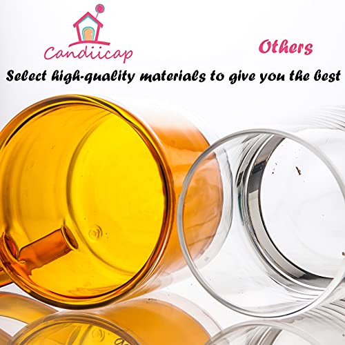 Tazas de Vidrio Doble Pared de Color con Mango y Tapa (275ml), Candiicap Tazas de Café para Bebidas Frías y Calientes, Vasos Termicos para Desayuno, Té, Leche, Latte, Capuchino