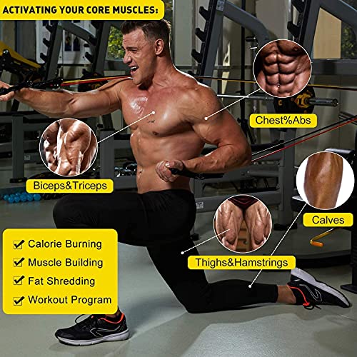 Telagoo Bandas Elasticas Musculacion Fitness, Set de Bandas de Resistencia con 5 Tubos de Látex, Gomas Elasticas Fitness para Yoga, Pilates, Estiramientos, Gimnasio en Casa, Glúteos Ejercicios (470)