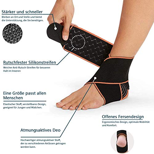 Teylam Tobillera ajustable, soporte flexible para el tobillo, apoyo para el tobillo ultrafino, para correr, fútbol, pie derecho e izquierdo