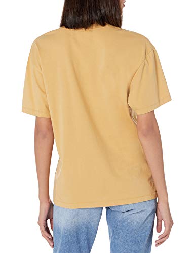 The Drop Camiseta para Mujer, Lydia, Holgada de Punto de Manga Corta con Hombros Caídos, Curry, XXS