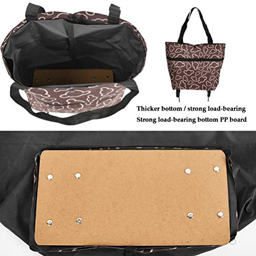 THETHO Bolsa de la Compra Plegable con 2 Ruedas, 2 en 1 Bolsa de Carrito de Compra con Ruedas Reutilizable para Hogar Supermercadoa Bolsa de Viaje de Compras de Gran Capacidad
