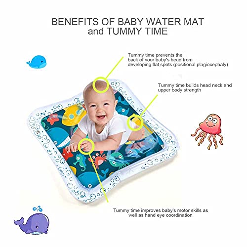 Tiempo Boca Abajo para Bebés, Colchoneta de Agua Inflable, Habilidades Cognitivas sin Fugas Habilidades Sociales para Estimulación Sensorial Bebé