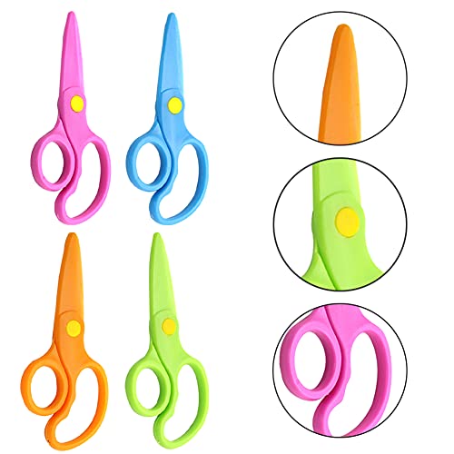 Tijeras De Seguridad De 4 Colores,Tijeras Para NiñOs, Tijeras Romas Para NiñOsTijeras De Entrenamiento Preescolar Para NiñOs, Tijeras De Entrenamiento Para Bricolaje