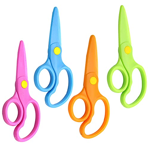 Tijeras De Seguridad De 4 Colores,Tijeras Para NiñOs, Tijeras Romas Para NiñOsTijeras De Entrenamiento Preescolar Para NiñOs, Tijeras De Entrenamiento Para Bricolaje