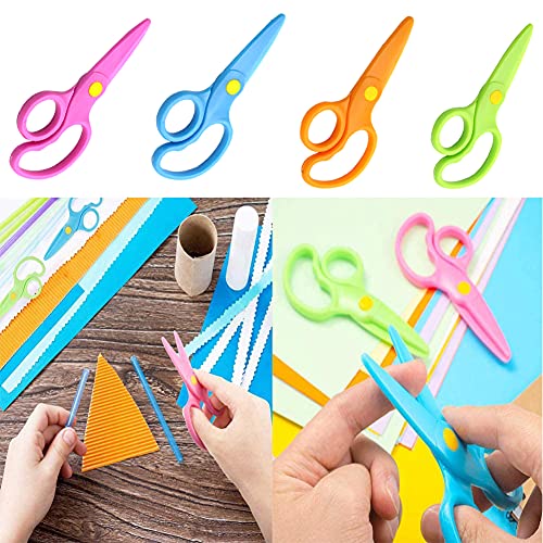 Tijeras De Seguridad De 4 Colores,Tijeras Para NiñOs, Tijeras Romas Para NiñOsTijeras De Entrenamiento Preescolar Para NiñOs, Tijeras De Entrenamiento Para Bricolaje