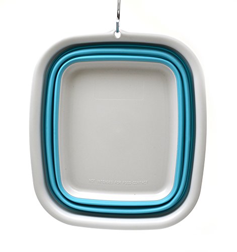 Tina plegable SAMMART 7.7L (2.03 galones) - Tina plegable para platos - Lavabo portátil - Tina de plástico de ahorro de espacio (Azul brillante)