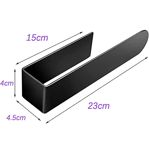 Toallero de Baño Adhesivo Sin Taladro ,Toallero Negro Mate,23cm Toallero de Baño Montaje Pared ,304 Acero Inoxidable,Adecuado para Cocina, Baño, Mueble de Lavabo(Autoadhesivo)