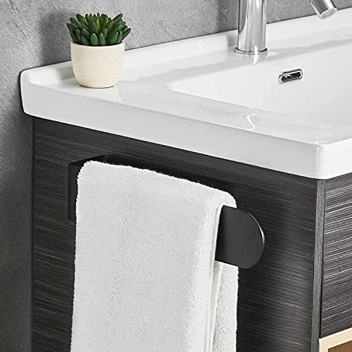 Toallero de Baño Adhesivo Sin Taladro ,Toallero Negro Mate,23cm Toallero de Baño Montaje Pared ,304 Acero Inoxidable,Adecuado para Cocina, Baño, Mueble de Lavabo(Autoadhesivo)