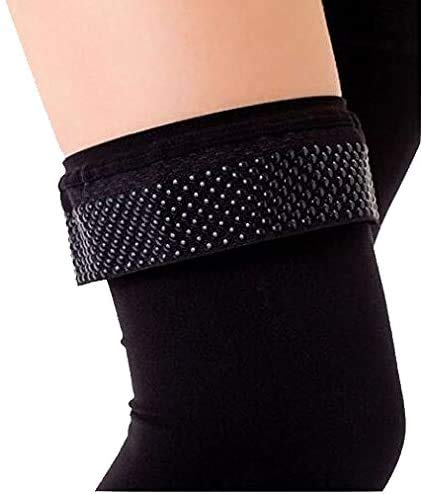 TOFLY Medias de compresión para muslo, opacas, 1 par, soporte firme de compresión de 20 - 30 mmHg con banda de silicona, mangas de compresión sin pies, tratamiento de hinchazón, varices, Black M