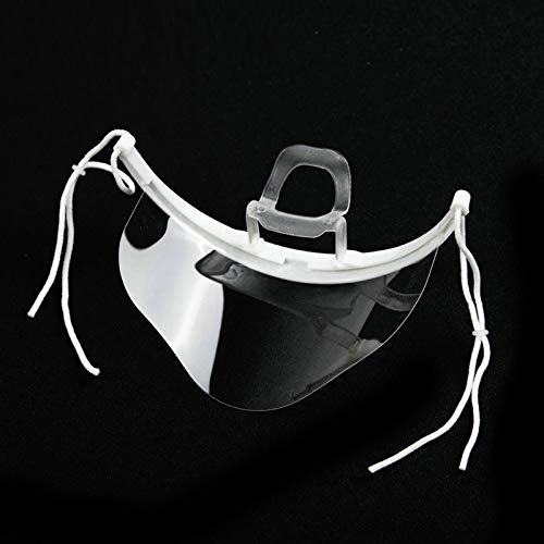 Tofree - Máscarilla de plástico reutilizable para higiene sanitaria, transparente y permanente, antivaho, máscara anti agua y comida para la boca
