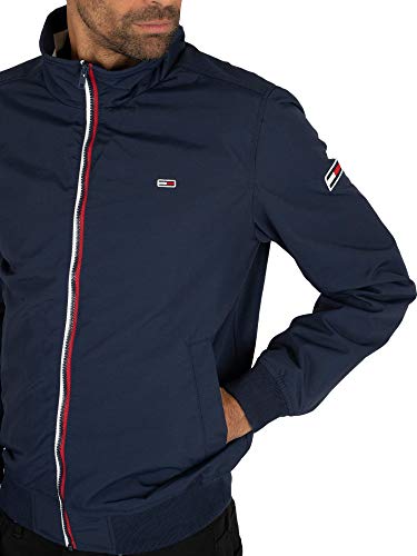 Tommy Jeans Cazadora Chaqueta Bomber Essential con Parche,Deportiva y Elegante, Azul (Black Iris), XXL para Hombre