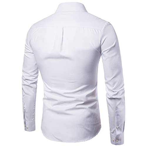 Tradicional Camisa Hombre Otoño Invierno Clásica Moda Color Sólido Hombre Camisa Moderno Básico Slim Fit Elástica Hombre Shirt Diario Negocios Trabajo Hombre Cardigan