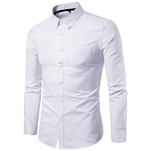 Tradicional Camisa Hombre Otoño Invierno Clásica Moda Color Sólido Hombre Camisa Moderno Básico Slim Fit Elástica Hombre Shirt Diario Negocios Trabajo Hombre Cardigan