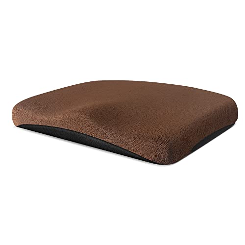 Tsumbay Cojín Coxis de Espuma Memoria con Asa, Cojín Silla Oficina, Funda Lavable, Cojín Silla de Ruedas, Cojín Silla Exterior, Cojín Silla Gamer, Cojín Coxis Ortopedico para Coche Marrón