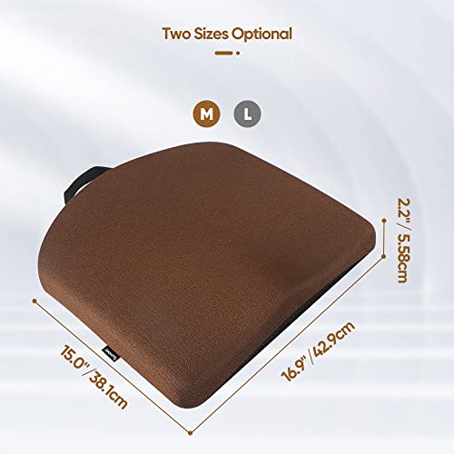 Tsumbay Cojín Coxis de Espuma Memoria con Asa, Cojín Silla Oficina, Funda Lavable, Cojín Silla de Ruedas, Cojín Silla Exterior, Cojín Silla Gamer, Cojín Coxis Ortopedico para Coche Marrón