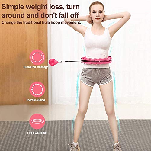 TUOYA Vestido Hula Hoops Tire Adultos, Smart Hoola Hoop Fitness con Nodo de Masaje, para Principiantes Adultos con Gimnasio para Perder Peso, Fitness, Masaje (Color : Rot)