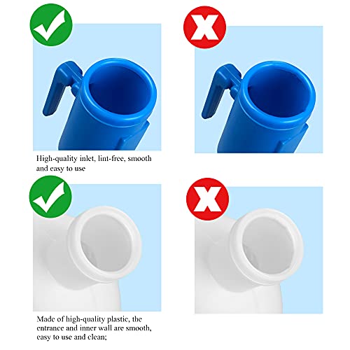Urinario para Hombre, OOCOME Orinal Adulto Urinario Portatil Hombre Botellas para Orinar Hombre Cuña para Prinar 2000ml Alta Capacidad Reutilizable, para Hospital, Viajes, Tráfico, Cámping