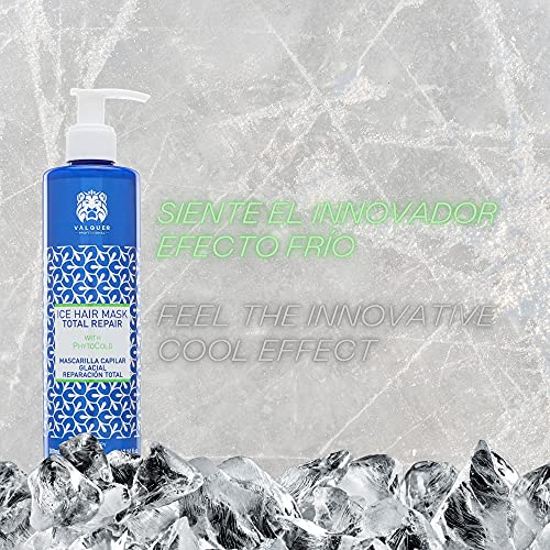Válquer Profesional Ice Hair Mask. Máscara Capilar Reparación Total. Sin sal, sin parabenos y sin sulfatos. Cabellos dañados y secos- 1000 ml