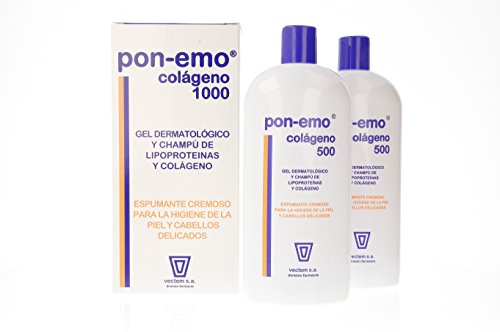 VECTEM S.A. Pon-Emo Colágeno Gel-Champú Dermatológico, Blanco, 1000 Mililitros