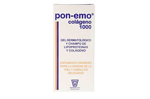 VECTEM S.A. Pon-Emo Colágeno Gel-Champú Dermatológico, Blanco, 1000 Mililitros
