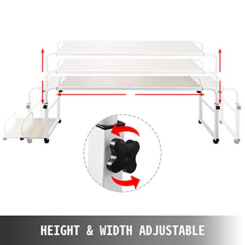 VEVOR Mesa de Cama para Computadora Portátil 1 m, Soporte de Computadora sobre La Cama 1 m, Capacidad de Carga de 50 kg, Mesa de Cama para Computadora Portátil con Ruedas, con Tubos de Acero MDF +
