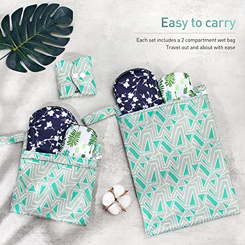 Viedouce Almohadilla Menstrual Reutilizable,Súper Absorción Reutilizables de Carbón de Bambú Almohadilla Menstrual con 2 Impermeables Bolsas de Almacenamiento (S * 3pcs + M *3pcs + L * 3pcs, color-01)