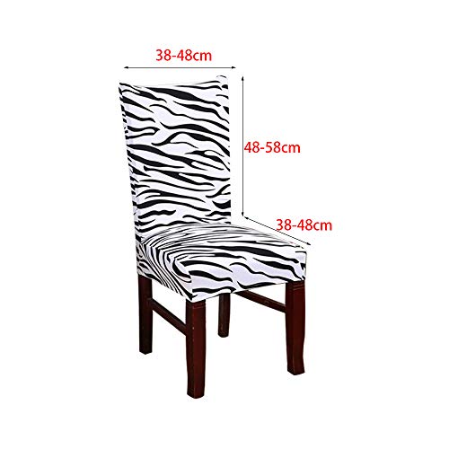 WANYIG Fundas para Sillas de Comedor Elastica Fundas Sillas Comedor Elasticas Pack 6/4 Cubiertas para Sillas de Comedor y Modernas, Extraíbles y Lavables (Patrón de Cebra, Paquete de 4)