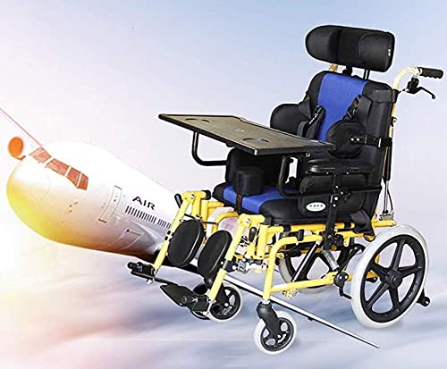 WBJLG sillas de Ruedas Ligero y Plegable Silla de Ruedas para niños Conducción, parálisis Cerebral Silla de Ruedas para niños Coche Multifuncional para niños discapacitados Silla de Ruedas reclina