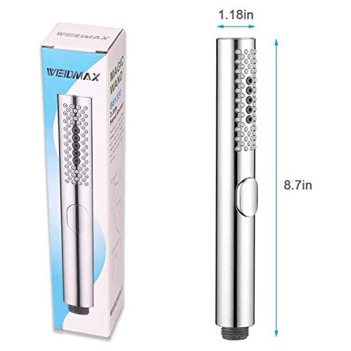 WEIDMAX Alcachofa de ducha de mano redonda con 3 funciones y boquilla de gel de sílice para limpieza sin obstrucciones, acabado cromado, cuerpo ABS