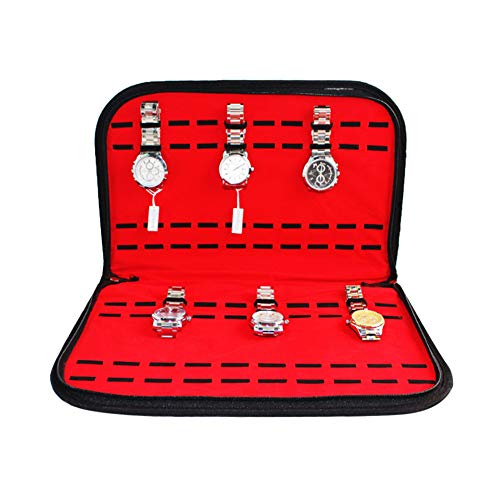 Weikeya Caja portaobjetos, funda para reloj, funda de poliuretano + tela flocada mejor protección