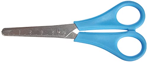 Westcott E-21591 00 – Tijera para niños de bruja con regla en cm, de 13 cm, color azul