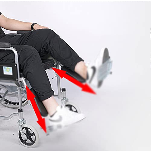 YDYBY Silla de Ruedas autopropulsable Plegable,para Ancianos y minusválidos Freno en manetas reposapiés reposabrazos extraíbles con reposacabezas Silla de Ruedas de Viaje,Negro