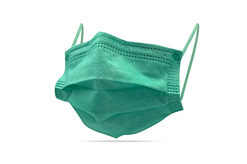 YINHONYUHE Mascarilla Quirúrgica Desechable Homologada Para Niños, 50 Unidades, Verde, CE, BFE ≥98%, EN 14683:2019+AC:2019 Type IIR