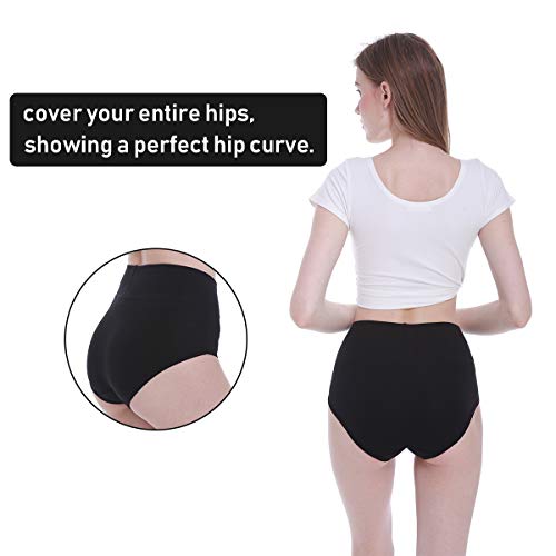 YouShow Bragas Mujer Braguitas Algodón Cintura Alta Pack de 5 Cómodo Faja Reductora Ajustan(Multicolor02,L)