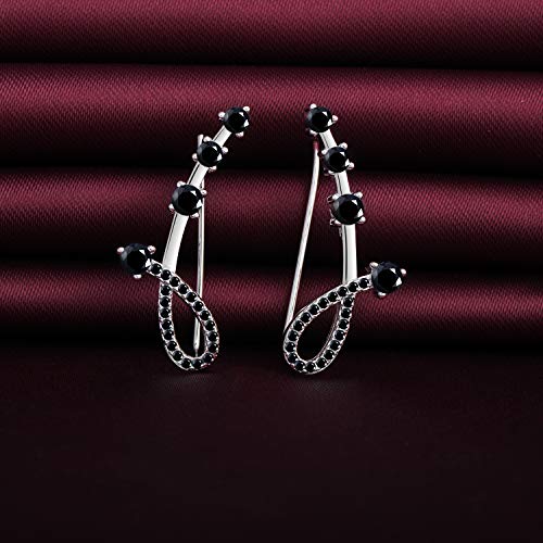 Yumilok -Pendientes Trepadores Mujer de Plata de 925 Esterlina, Pendientes de Clip de Cristal/Diamante de Imitación