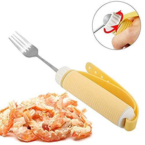 YUXINCAI Cuchara Giratoria Plegable para Cubiertos con Agarre para Discapacitados O Que Sufren, con Temblores Y Manos Temblorosas Vajilla Especial para Ancianos Cuchara Ajustable Palillos De Tenedor