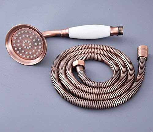 YWSZY Mangueras de Ducha Kits de Ducha Cobre Rojo Antiguo Cerámica Mano el teléfono Celular Y 1,5M Manguera Conjunto