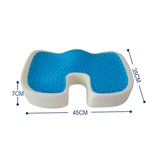 YZJL Amortiguador De Asiento De Gel De Espuma De Memoria Úlceras De Decúbito Asiento De Arandela Home Care Discapacitados Caderas Ancianos Asiento De Silla De Ruedas Cojín Transpirable Descompresión