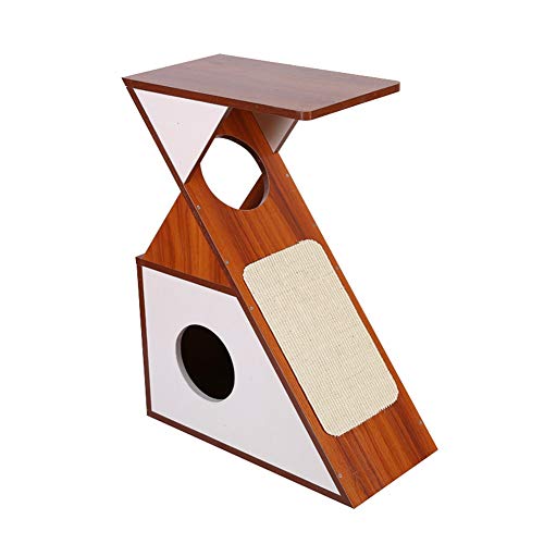YZJL Columpio Cat Gato De Madera Columpio Trapecio Casa del Estilo del Gato del Gato Cómodo Actividad Centro De Gato De Juguete Plataforma De Salto Muebles de Cama para Mascotas (Color : Dark Brown)