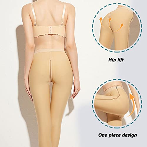 ZAYZ Cremallera Completa Control de Barriga Polainas para Mujeres Cintura Alta Fajas Liposuccion Compresión Levantador de Glúteos Muslo Adelgazante Pantalones, Fase 1 (Color : Nero, Size : XXL)