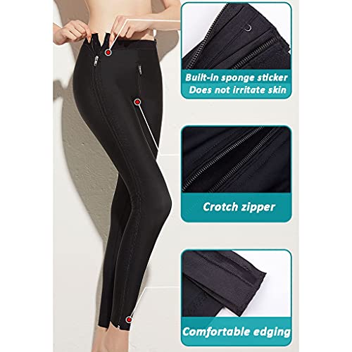 ZAYZ Cremallera Completa Control de Barriga Polainas para Mujeres Cintura Alta Fajas Liposuccion Compresión Levantador de Glúteos Muslo Adelgazante Pantalones, Fase 1 (Color : Nero, Size : XXL)