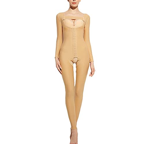 ZAYZ Cuerpo Completo Moldeador Post Quirúrgico Persona a Régimen Compresión Corrector de Postura Cincher de Cintura Reductor de Muslos Mono Fajas para Mujeres, Busto Abierto (Color : Skin, Size : L)