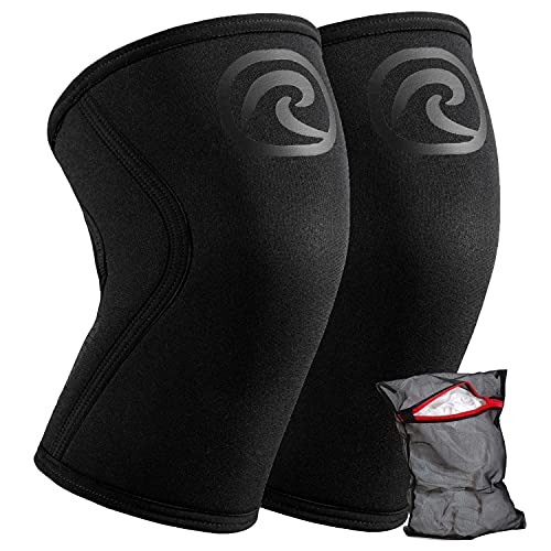 Ziatec Rehband Rodillera Edición Atlética [pza. o par] | Soporte de Rodilla de Neopreno 5 mm, Vendaje para la Rodilla + Bolsa de lavandería, tamaño:XL - 1 par, Color:carbón