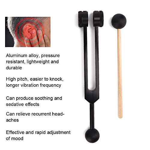 ZJchao Diapasón, aleación de Aluminio 136,1 Hz diapasón de Yoga de Baja frecuencia para meditación de Yoga para Reducir el estrés con Martillo y Bolsa de Terciopelo