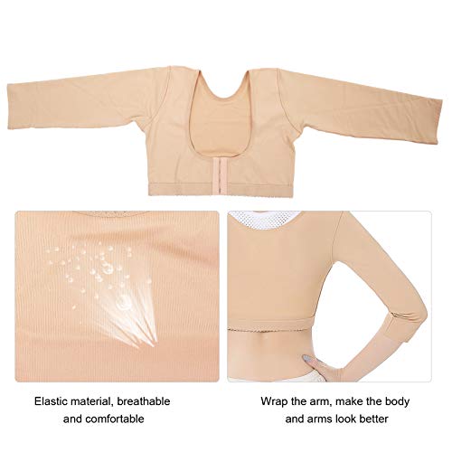 ZJchao Fajas elásticas para Adelgazar, Fajas para la Parte Superior del Brazo, Mangas de compresión, Corrector de Postura para la Espalda, Mujeres y niñas(L)