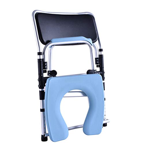 ZJN-JN Silla plegable WC con orinal/Más Con asiento acolchado y baño Silla Moving plato de ducha silla for el viejo embarazada Asiento mujeres for ir al baño Sillas de ruedas de baño