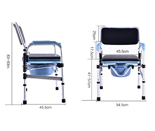 ZJN-JN Silla plegable WC con orinal/Más Con asiento acolchado y baño Silla Moving plato de ducha silla for el viejo embarazada Asiento mujeres for ir al baño Sillas de ruedas de baño