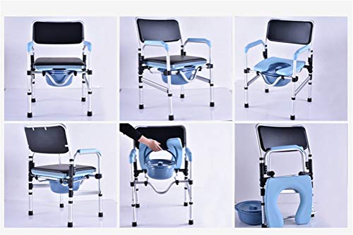 ZJN-JN Silla plegable WC con orinal/Más Con asiento acolchado y baño Silla Moving plato de ducha silla for el viejo embarazada Asiento mujeres for ir al baño Sillas de ruedas de baño