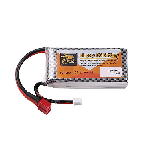 ZOP Power 1500mAh 11.1V Batería 40C T Plug for RC Car Airplane Helicopter Drone
